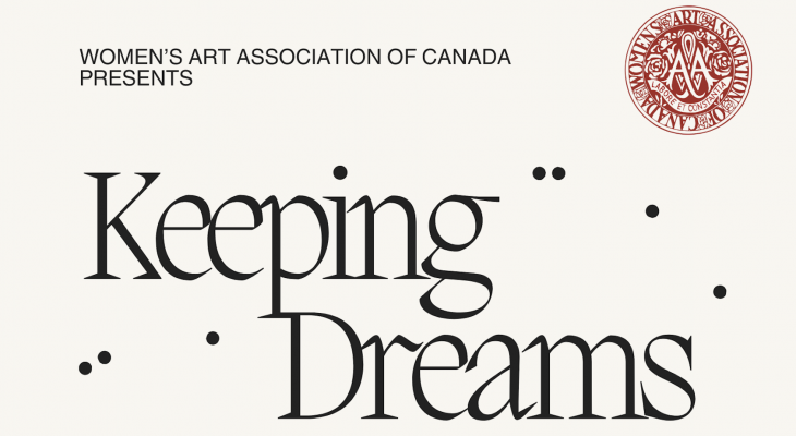 Keeping Dreams poster with simple graphic and text - Exhibition title, date and place