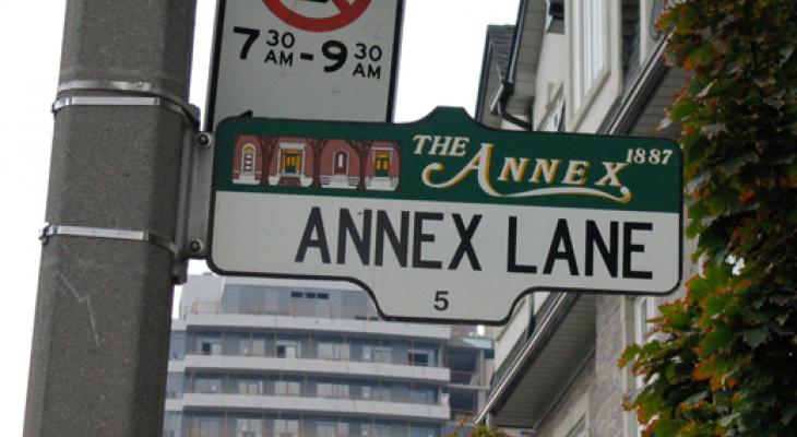 street sign for the Annex neighbourhood in Toronto