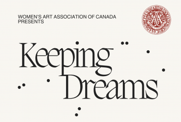 Keeping Dreams poster with simple graphic and text - Exhibition title, date and place