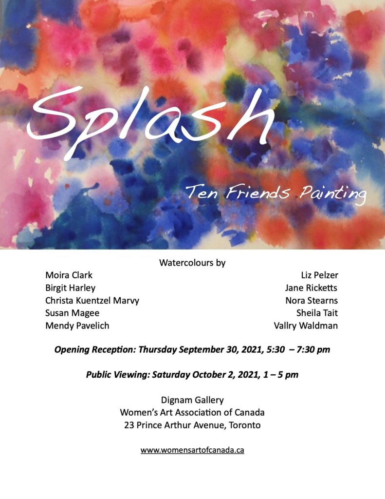 SPLASH: Ten Friends Painting poster with watercolour background image