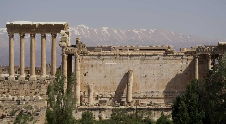 historic architectural remains with columns still standing