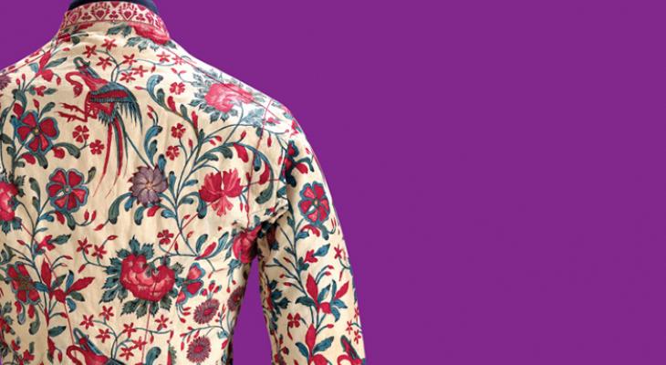Woman’s jacket with floral design.