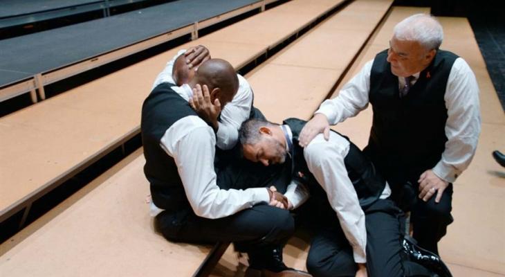 People sitting on bleachers