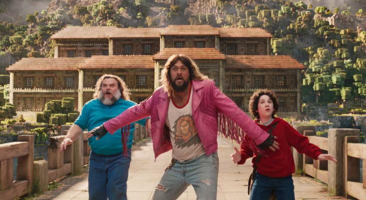 Jack Black, Jason Mamoa and a teenager looking surprised