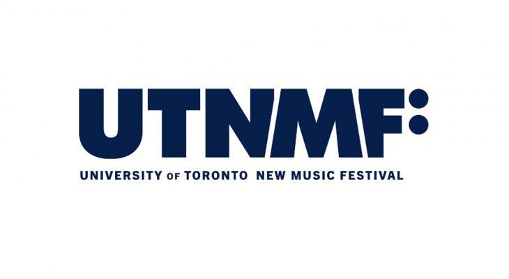 The acronym UTNMF appears in navy blue on a white background. The words University of Toronto New Music Festival appear immediately below.