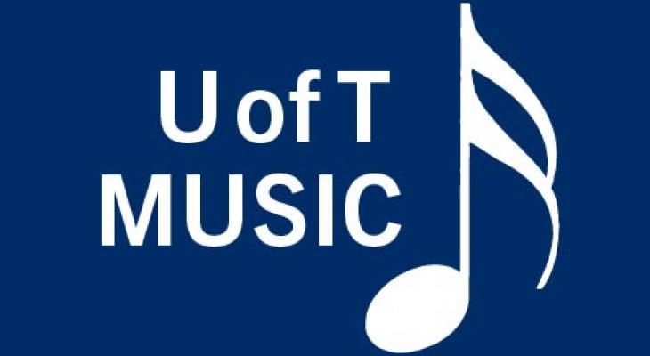 A dark blue square has a musical note and the words U of T Music in white text.