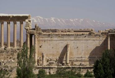 historic architectural remains with columns still standing